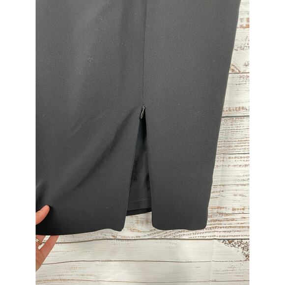 Vintage Drama Midi Skirt Black 8 Adjustable Slit USA Modest Minimalist Witchy - Picture 3 of 9